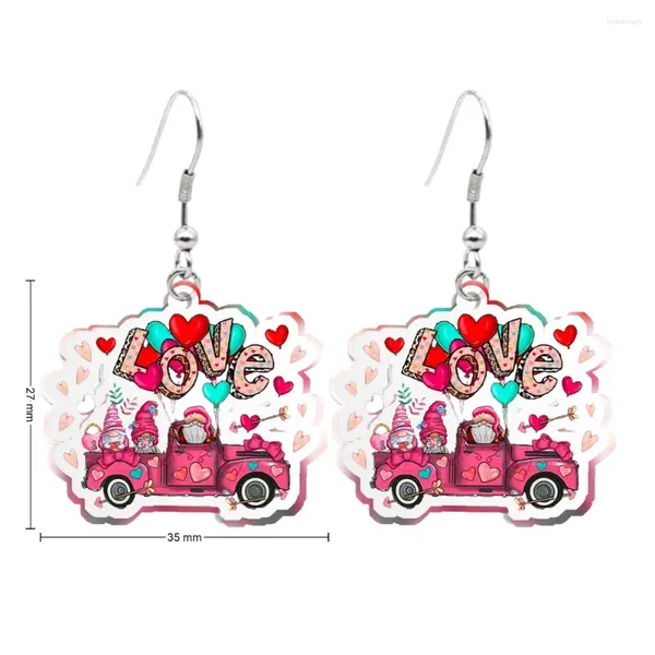 Boucles d'oreilles en peluche de la Saint-Valentin Cartoon Transparent Print Resin Cosplay personnages artisanat acrylique Epoxy Fish Hook