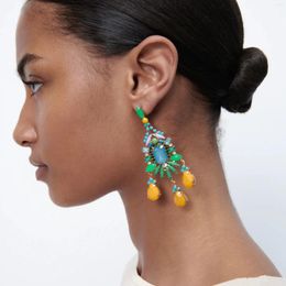 Dangle Oorbellen Vedawas Trend Kleurrijk Met Juwelen Voor Vrouwen Boho Acryl Onregelmatige Hangende Drop Accessoires Sieraden Feestcadeaus