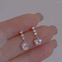 Boucles d'oreilles en peluche ventille 925 Boucle d'oreille en argent sterling pour les femmes fille fleur zircon zircon sweet romance charmant