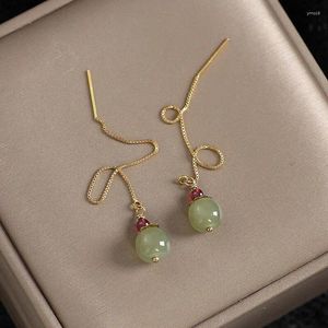 Boucles d'oreilles en peluche ventille coloride en or hetian pour femmes