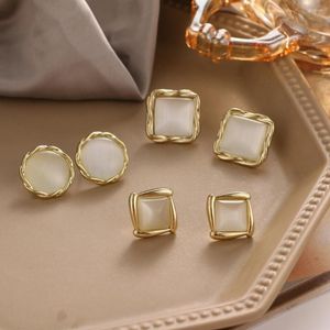 Dange oorbellen Vienkim Fashion Women's Pearl Hoop For Women Vintage Geometric Metal Drop Earring 2023 Trend vrouwelijke sieradenaccessoires