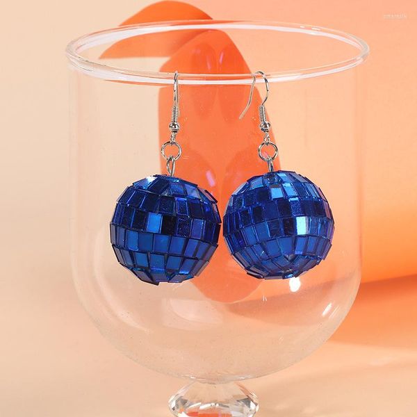 Boucles d'oreilles pendantes Vintage 70s American Disco Light Ball Drop pour les femmes Creative Cool Esthétique Hip Hop Rock Tendance Bijoux