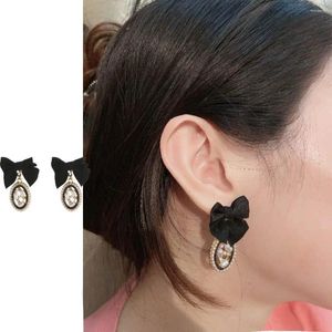 Boucles d'oreilles pendantes Vintage Baroque, aiguille en argent pour femmes, bijoux à la mode, Style coréen, nœud en tissu