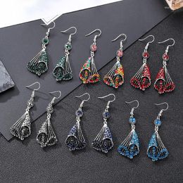 Boucles d'oreilles pendantes Vintage de Style chinois, accessoires de bijoux en alliage multicouches de strass, Long pampille goutte pour femmes, tendance 2023