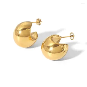 Dangle Oorbellen Vintage Chunky Dome Drop Voor Vrouwen Goud Kleur Plated Metal Dikke Teardrop Earring Verklaring Bruiloft Sieraden Groothandel