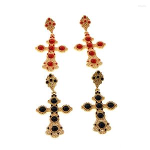 Pendientes colgantes de arete de cristal vintage para mujeres barroco Barroco retro joyas largas largas Brincos