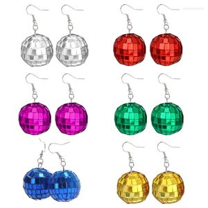 Boucles d'oreilles pendantes Vintage boule disco années 60 ou 70 danse fête Costume bijoux accessoires pour femmes filles