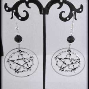 Dange oorbellen Vintage Gothic Five Pointed Star Pendant dames ringvormige hekserij sieraden Pagan