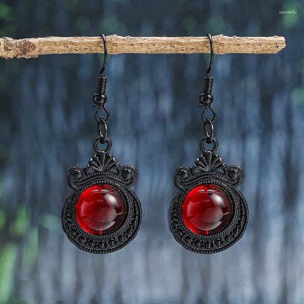 Pendientes colgantes Vintage gótico vampiro bruja rosa negra para mujeres niñas 2023 creativo fiesta de Halloween accesorios de joyería personalizados