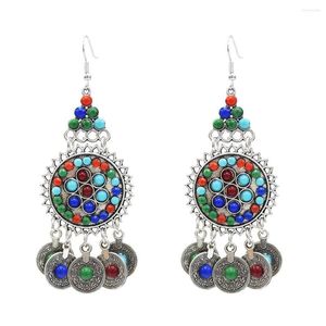 Dangle Boucles D'oreilles Vintage Gypsy Afghan Robe Ethnique Perles Colorées Pièce Gland Pour Les Femmes Boho Turc Inde Pakistan Déclaration Bijoux