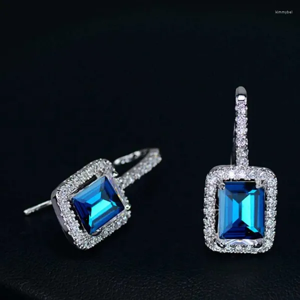 Pendientes colgantes Vintage de lujo grande y cuadrado con diamantes de imitación, pendientes de cristal de circón cúbico para mujer BH