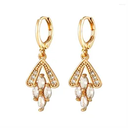 Boucles d'oreilles en peluche vintage Crystal Crystal Hoop pour femmes filles dorées Golden Drop Bijoux Bridal Wedding Party Cadeaux