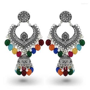 Pendientes colgantes Vintage oxidado Color plata Metal acrílico perlas gota para mujer Pendientes fiesta joyería regalo