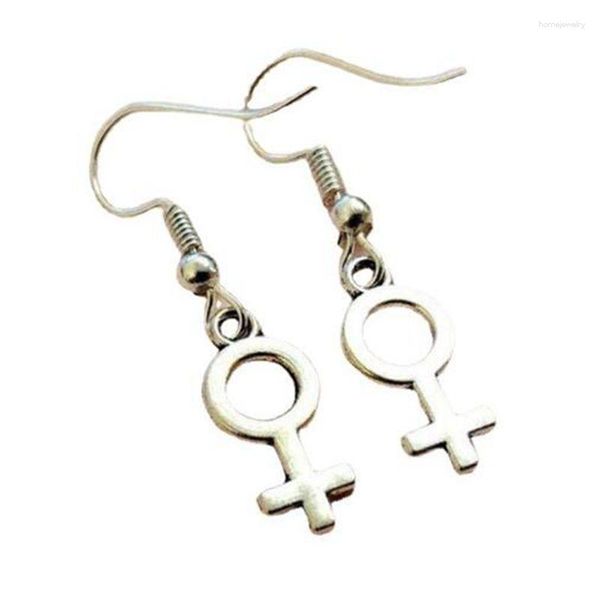 Pendientes colgantes Vintage Punk símbolo femenino budista Lotus gota Lobo pendiente gancho para mujeres amistad joyería Bijoux