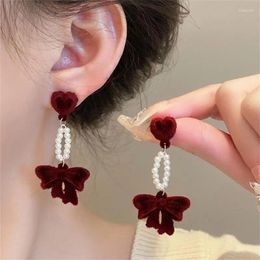 Boucles d'oreilles pendantes Vintage simples et polyvalentes, décoration à pampilles à la mode, cœur élégant, belle boucle d'oreille confortable