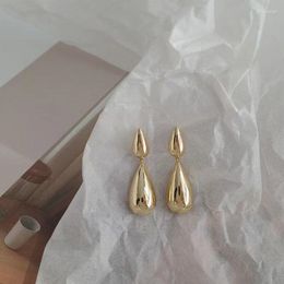 Bengelen oorbellen vintage waterdruppel metaal goud kleuring voor vrouwen trendy eenvoudige piercing prachtige boucle oreille sieraden