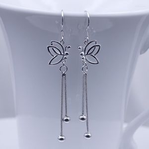 Dangle Boucles D'oreilles VOQ Argent Couleur Papillon Long Gland Perles Goutte Pour Les Femmes Bijoux En Gros Cadeaux