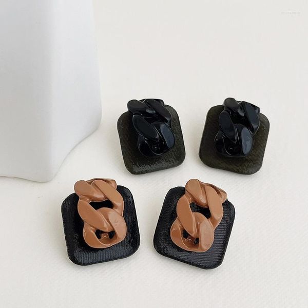 Boucles d'oreilles pendantes VSnow tempérament marron noir grosse torsion corde chaîne pendentif pour femmes fantaisie géométrique résine bijoux