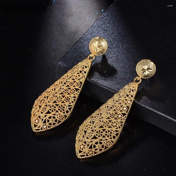 Pendientes colgantes WANDO étnicos para mujeres/niñas joyería de boda de Color dorado África Dubai árabe francés