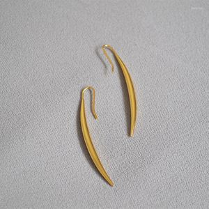 Boucles d'oreilles pendantes goutte d'eau pour les femmes élégante exagération Surface lisse Simple croissant longue couleur or boucle d'oreille bijoux de mode
