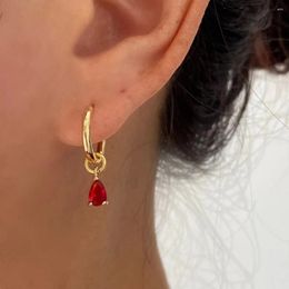 Boucles d'oreilles pendantes gouttelettes d'eau goutte pour femmes personnalité cristal coloré sculpté en métal Brincos bijoux Hyperbole cadeau de noël à la mode