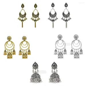 Boucles d'oreilles en peluche boucle d'oreille de mariage pour les femmes de mariée jhumka grandes cloches