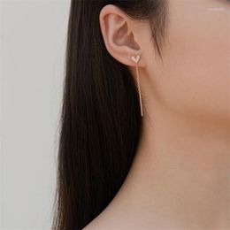 Boucles d'oreilles pendantes WeSparking EMO breloque coeur délicat avec Long pendentif en Zircon pour femmes boucle d'oreille en cuivre années tendance