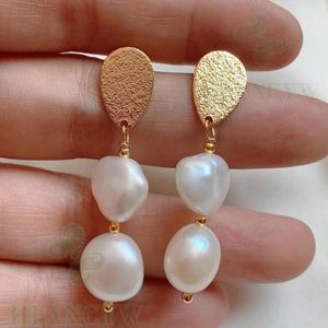 Boucles d'oreilles pendantes blanc Baroque perle boucle d'oreille oreille goutte crochet naturel femmes mariage envoûtant luxe réel bijoux mode