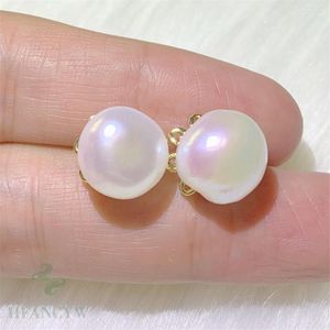 Pendientes colgantes Perla barroca blanca Pendiente 18k Oreja Stud Jewlery Regalo Moda natural clásica