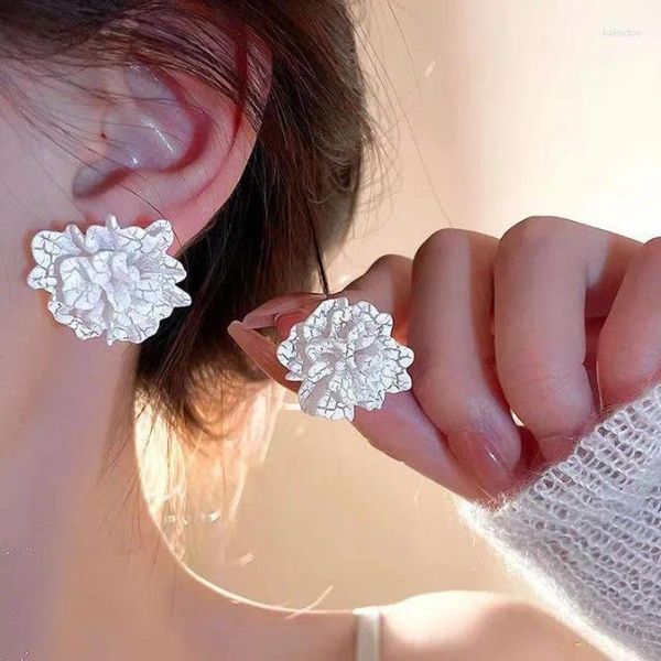 Boucles d'oreilles pendantes en forme de fleur blanche pour femmes, camélia en acrylique plié, charmantes filles douces, bijoux d'oreille japonais et coréens, cadeaux