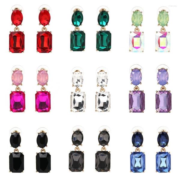 Pendientes colgantes al por mayor, piedra Natural, gota de cristal colorida para mujer, joyería de lujo, accesorios de fiesta de alta calidad, tendencia 2023