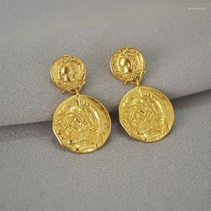 Dangle Oorbellen Dames Coin Drop Echt vergulde hoogwaardige sieraden voor dagelijks gebruik