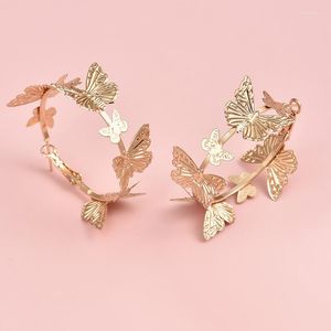 Boucles d'oreilles pendantes femmes mode couleur or doux papillon grand cercle rond cerceau pour bijoux à la mode cadeaux