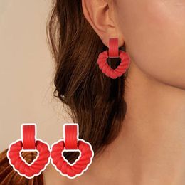 Baumelnde Ohrringe für Damen, Schmuck, Geschenke, Bonbonfarben, Ohrstecker, Mädchen, süßer Ohrring, verdreht Herz