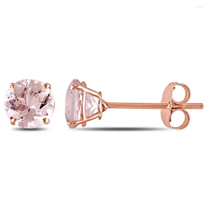 Boucles d'oreilles pendantes pour femmes, 1 carat T.G.W. Clou d'oreille morganite en or rose 10 carats