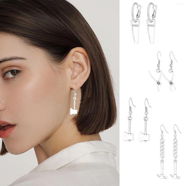 Boucles d'oreilles pendantes pour femmes, ciseaux créatifs en forme de mode rétro couteau en acier inoxydable, accessoires quotidiens Pendientes