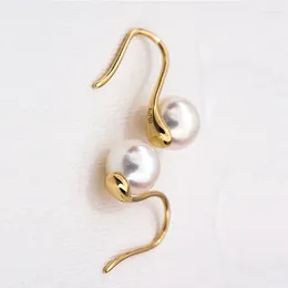 Boucles d'oreilles pendantes en or véritable 18 carats pour femmes, bijoux fins, perle d'eau de mer AKOYA naturelle, tendance, cadeau de luxe, XF800, 2023 E501