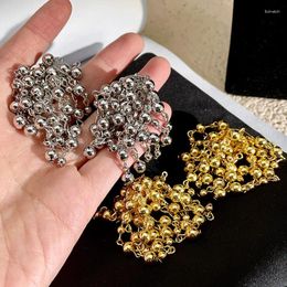 Boucles d'oreilles pendantes XIALUOKE Style rétro européen perles en métal chaîne de raisin gland goutte pour femmes filles mode élégant fête bijoux cadeaux