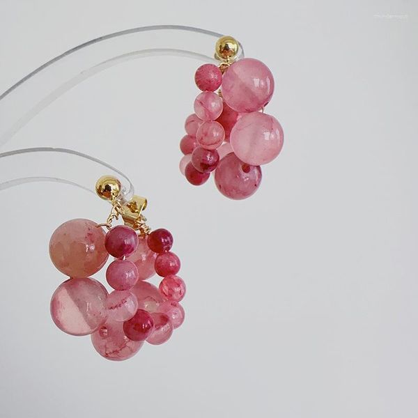 Pendientes colgantes XIALUOKE moda cristal púrpura uva lindo romántico geométrico fruta Ms joyería accesorios regalo