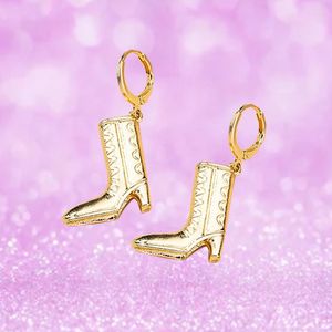 Boucles d'oreilles pendantes Y2K bijoux métal bottes chaussures pour femmes Vintage mode Punk Harajuku charme 90s esthétique cadeaux 2023