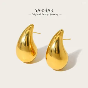 Benglee oorbellen yachan 18k goud vergulde roestvrijstalen dikke koepel druppel voor vrouwen vintage sieraden glanzende dikke druppel