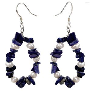 Boucles d'oreilles pendantes Yacq Lapis Lazuli perle 925 argent Sterling goutte fait à la main bijoux personnalisés cadeaux pour les femmes sa maman filles épouse