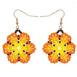 YASTYT – boucles d'oreilles pendantes pour femmes, bijoux à la mode, dégradé de couleur, perles de rocaille Miyuki, marguerite tissée, goutte de fleur, 2023