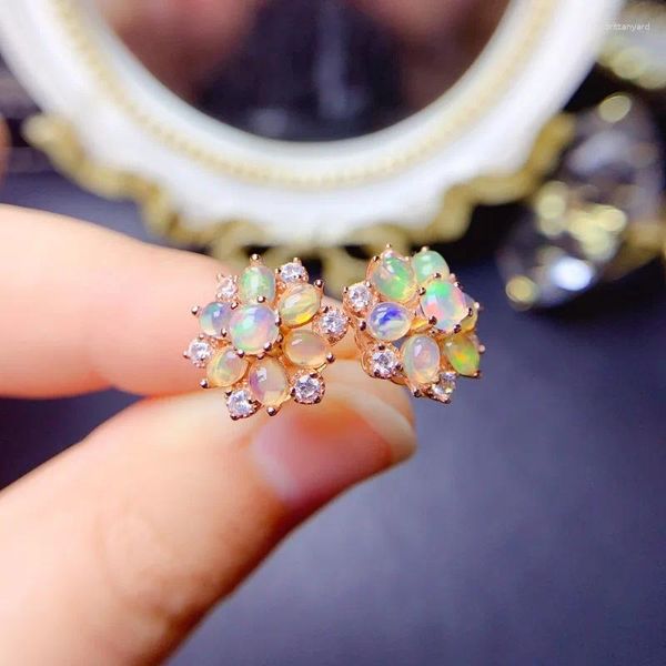 Boucles d'oreilles pendantes YULEM jardin fleur forme opale naturelle 925 en argent Sterling pour fête femmes filles bijoux fins boucle d'oreille