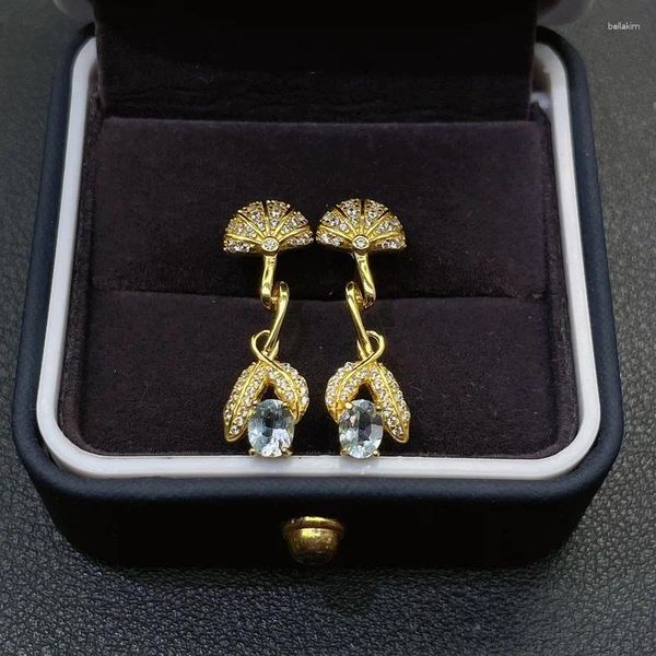 Boucles d'oreilles pendantes YULEM boucle d'oreille en topaze bleu ciel naturel avec pierre taille de 4X5mm et argent Sterling 925 pour femmes bijoux de conception classique