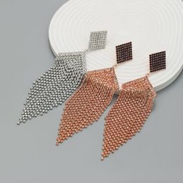 Boucles d'oreilles pendantes Style Z 2023, pompon géométrique tendance avec strass en forme de polygone à multiples facettes