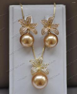 Boucles d'oreilles pendantes Z12671, ensemble de boucles d'oreilles rondes dorées en coquillage des mers du Sud, plaqué or, pendentif fleur de lys, CZ