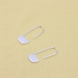 Dange oorbellen zfsilver Real 925 Sterling zilveren trendy voor vrouwen vorm geometricr geborsteld clip hook mode persoonlijkheid geschenken Koreaans