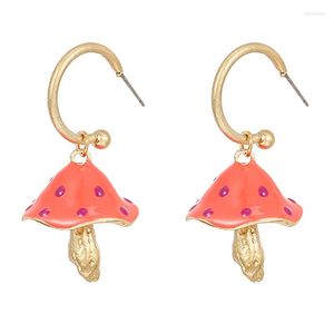 Boucles d'oreilles pendantes ZHINI mode couleur bonbon champignon goutte pour les femmes Boho or déclaration boucle d'oreille bijoux 2023 Brincos