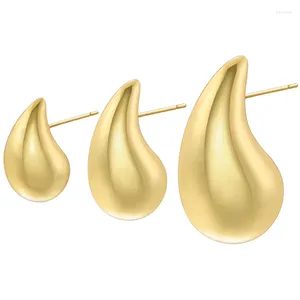 Boucles d'oreilles pendantes ZHUKOU gros dôme goutte petit/moyen/grand laiton brillant épais larme cerceau bijoux de mode en gros VE1091